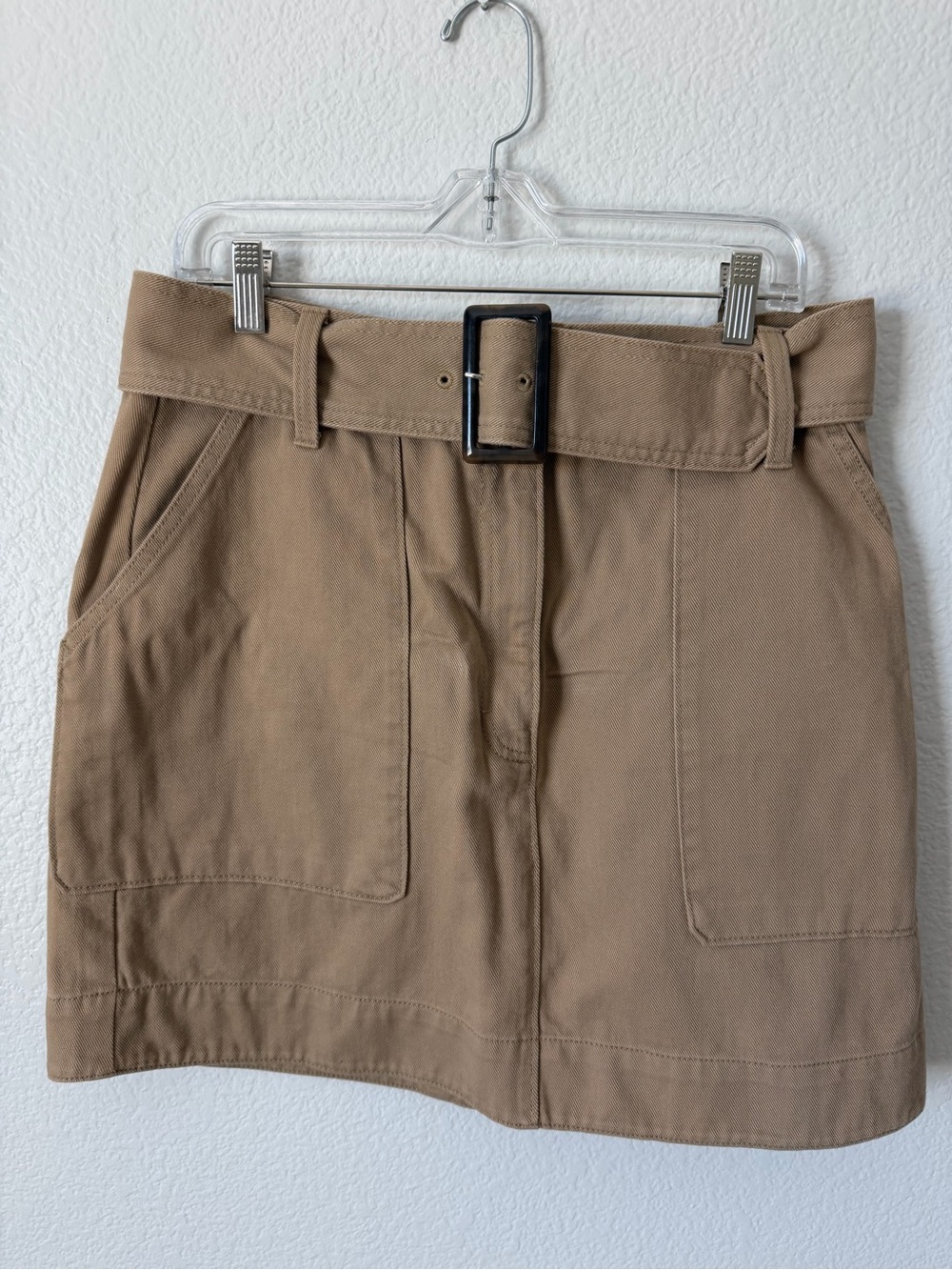 Banana Republic Tan Khaki Belted Utility Cotton Mini Skirt 12
